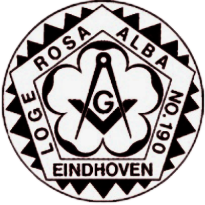 Logo van vrijmetselaarsloge Rosa Alba (nr. 190)