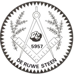 Logo van vrijmetselaarsloge De Ruwe Steen (nr. 210)