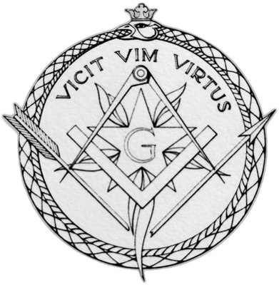 Logo van vrijmetselaarsloge Vicit Vim Virtus (nr. 24)