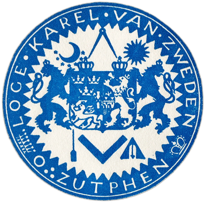 Logo van vrijmetselaarsloge Karel van Zweden (nr. 44)