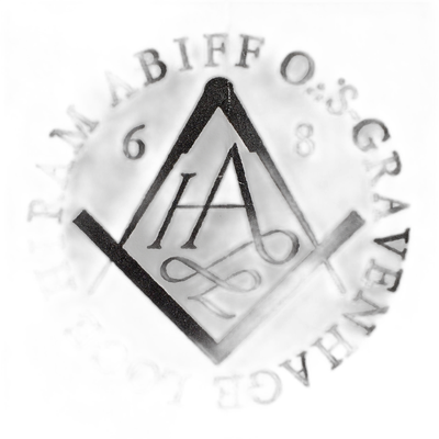 Logo van vrijmetselaarsloge Hiram Abiff (nr. 68)